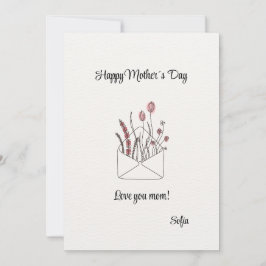 Festiva Tarjeta del Día de la Madre Sweet Cream con arte d