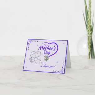 Festiva Tarjeta del Día de la Madre Tarjeta con Contorno d