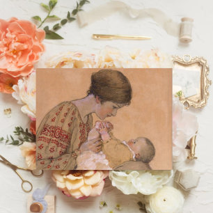 Festiva Tarjeta del día de la madre y el bebé de la vieja 