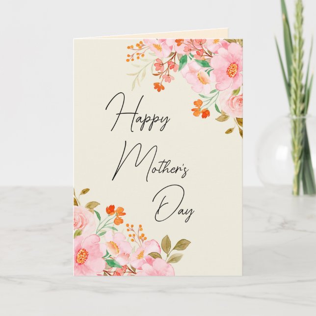 Festiva Tarjeta del Día de la Madre y Foto Personalizada (Anverso)