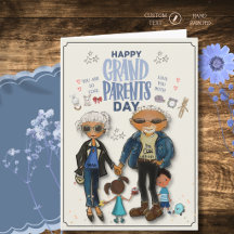 Tarjeta del Día de los Abuelos Geniales con Nietos