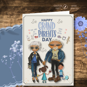 Festiva Tarjeta del Día de los Abuelos Geniales con Nietos