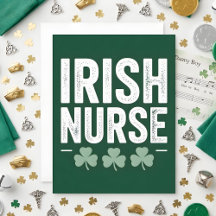 Tarjeta del Día de San Patricio Enfermera Irlandes