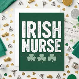 Festiva Tarjeta del Día de San Patricio Enfermera Irlandes