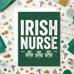 Festiva Tarjeta del Día de San Patricio Enfermera Irlandes