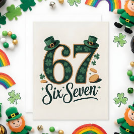 Festiva Tarjeta del Día de San Patricio Lucky 67 para niño