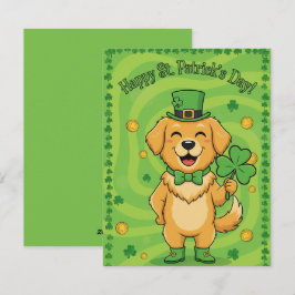 Festiva Tarjeta del Día de San Patricio Perro Irlandés Afo