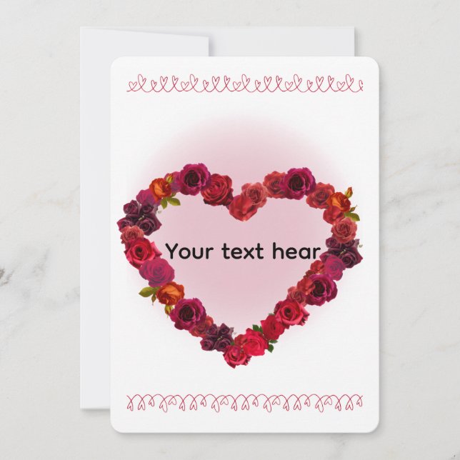 Festiva tarjeta del día de San Valentín (Anverso)