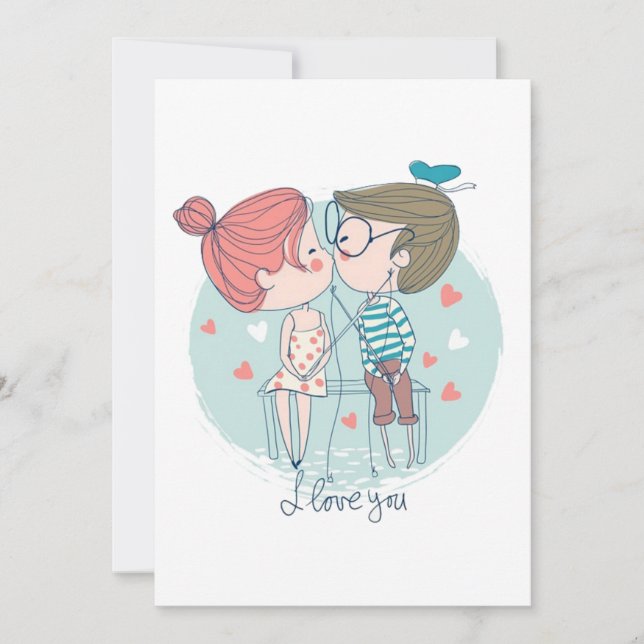 Festiva tarjeta del día de San Valentín (Anverso)