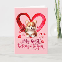 Tarjeta del Día de San Valentín con acuarela de Pe
