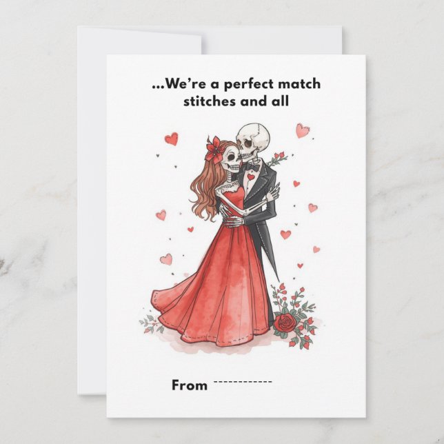 Festiva Tarjeta del Día de San Valentín con Corazón Cosech (Anverso)