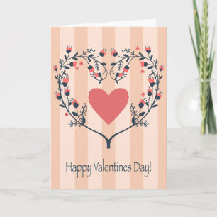 Festiva Tarjeta del Día de San Valentín con diseño de cora