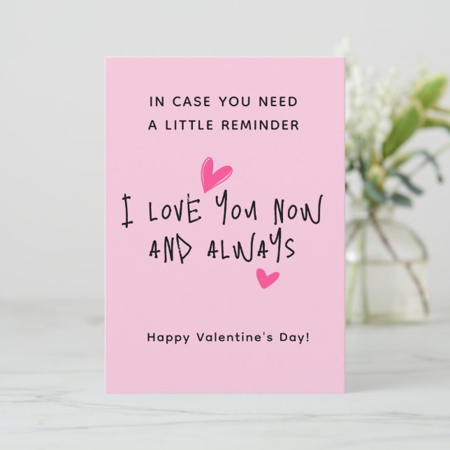 Festiva Tarjeta del Día de San Valentín con letra moderna  (Anverso de pie)