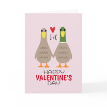 Tarjeta del Día de San Valentín con patos personal