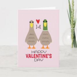 Festiva Tarjeta del Día de San Valentín con patos personal