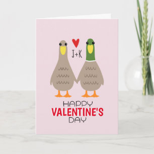 Festiva Tarjeta del Día de San Valentín con patos personal
