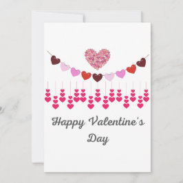 Festiva Tarjeta del Día de San Valentín Corazones