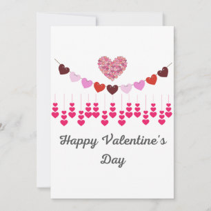 Festiva Tarjeta del Día de San Valentín Corazones