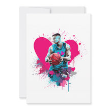 Tarjeta del Día de San Valentín de Baloncesto