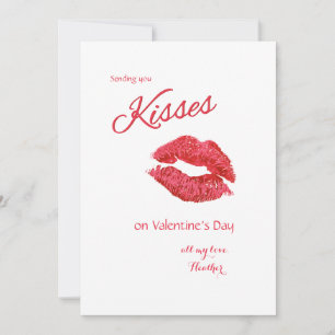 Festiva Tarjeta del Día de San Valentín de Beso de Lápiz L
