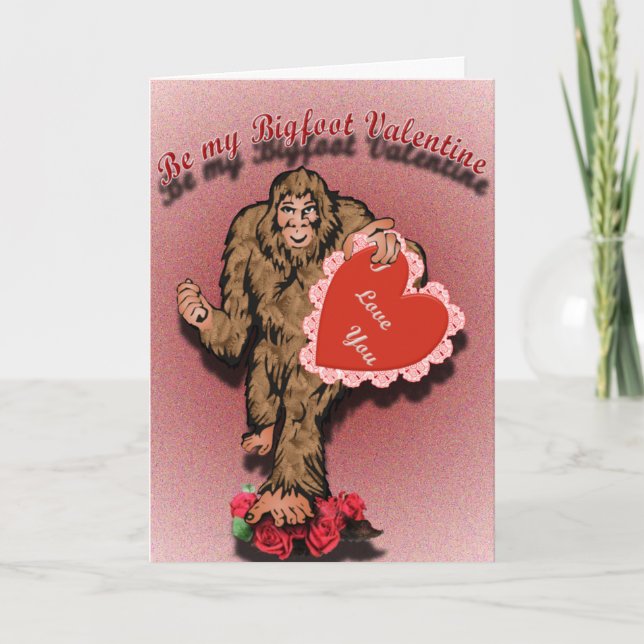 Festiva Tarjeta del día de San Valentín de Bigfoot (Anverso)