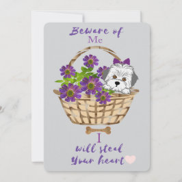 Festiva Tarjeta del día de San Valentín de cachorro lindo