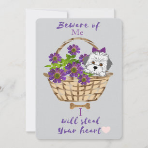 Festiva Tarjeta del día de San Valentín de cachorro lindo 