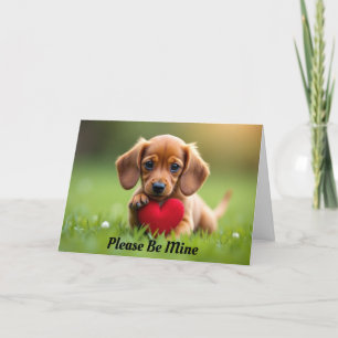 Festiva Tarjeta del Día de San Valentín de Cachorro Sosten