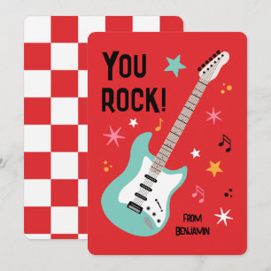 Festiva Tarjeta del día de San Valentín de clase de guitar
