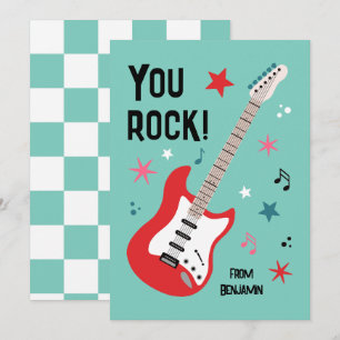 Festiva Tarjeta del día de San Valentín de clase de guitar