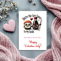 Tarjeta del Día de San Valentín de Comida Adorable