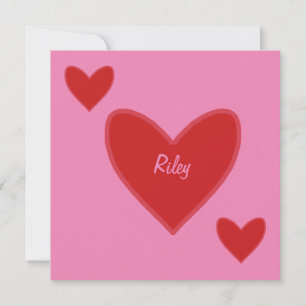 Festiva Tarjeta del Día de San Valentín de Corazones Rojos