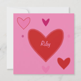 Festiva Tarjeta del Día de San Valentín de Corazones Rojos