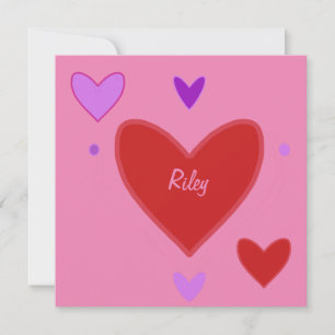 Festiva Tarjeta del Día de San Valentín de Corazones Rojos