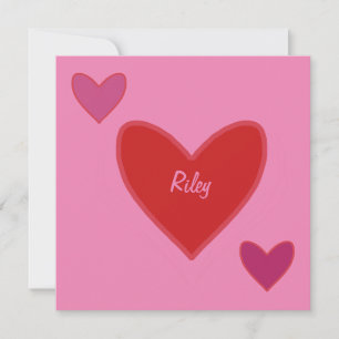 Festiva Tarjeta del Día de San Valentín de Corazones Rosad