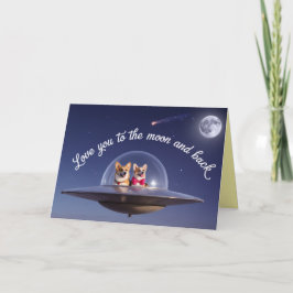 Festiva Tarjeta del Día de San Valentín de Corgi