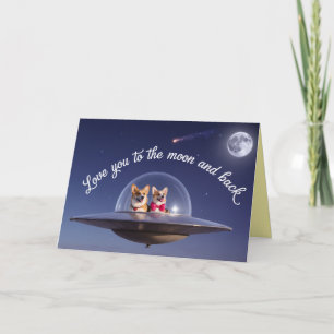 Festiva Tarjeta del Día de San Valentín de Corgi