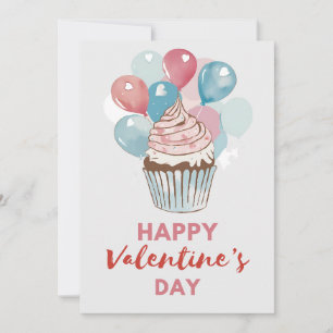 Festiva Tarjeta del Día de San Valentín de Cupcake con Glo