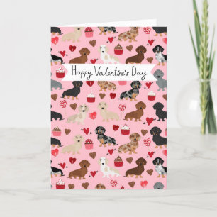 Festiva Tarjeta del Día de San Valentín de Dachshund Lindo