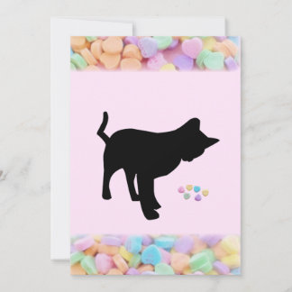 Festiva Tarjeta del Día de San Valentín de Gato Negro