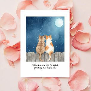 Festiva Tarjeta del Día de San Valentín de gato romántico 