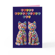 Tarjeta del Día de San Valentín de Gatos de Carame