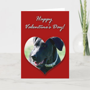 Festiva Tarjeta del día de San Valentín de great dane