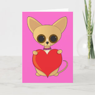 Festiva Tarjeta del día de San Valentín de la chihuahua