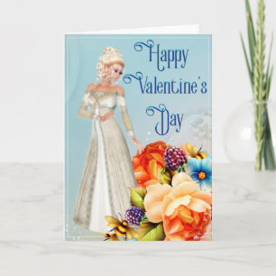 Festiva Tarjeta del Día de San Valentín de la dama elegant