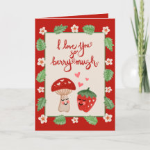 Tarjeta del Día de San Valentín de la seta de baya