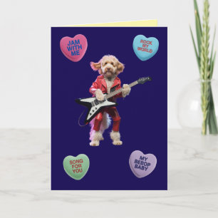 Festiva Tarjeta del Día de San Valentín de Labradoodle Roc