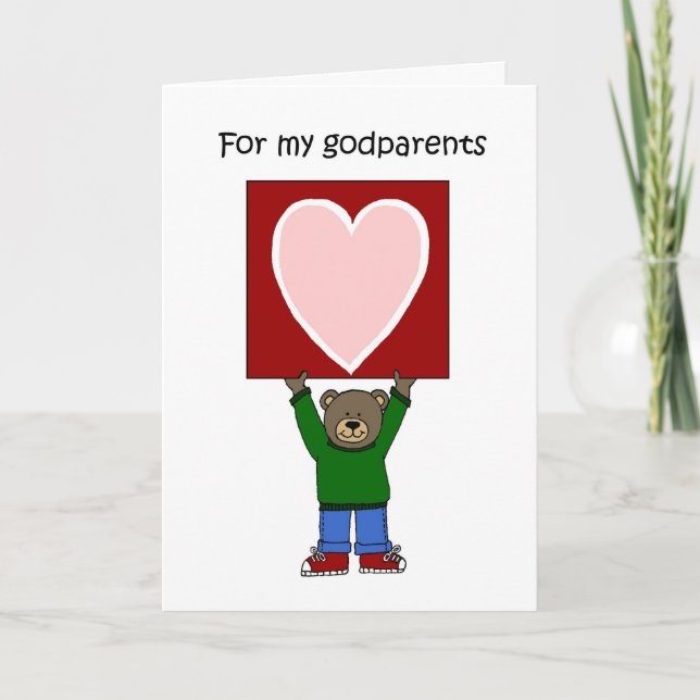 Festiva tarjeta del día de San Valentín de los godparents (Anverso)