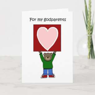 Festiva tarjeta del día de San Valentín de los godparents