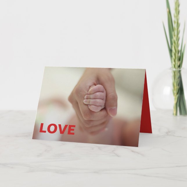 FESTIVA TARJETA DEL DÍA DE SAN VALENTÍN DE MANOS DE PADRES (Anverso)